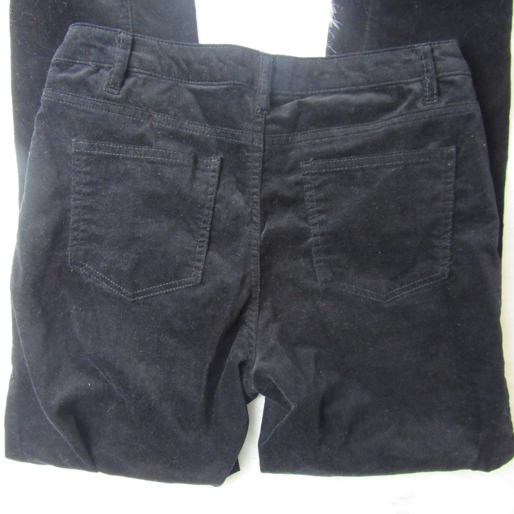 Faux black velvet mid-rise skinny pants, size 6 - Picture 4 of 4
